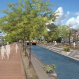 Rendering of proposed redesign of the canal at 16th St and Indian School Rd. From "Canalscape"